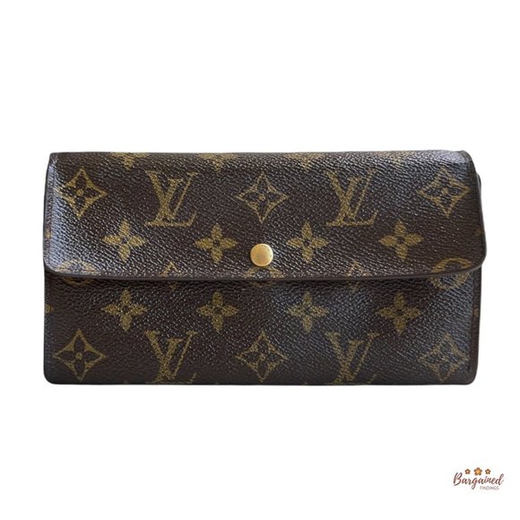 Authentic LOUIS VUITTON Vintage Brown Monogram Canvas Sarah Wallet CA0979